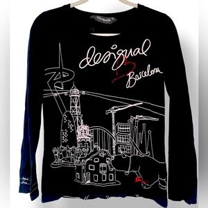 Desigual Long Sleeve Tee with Graphic Design